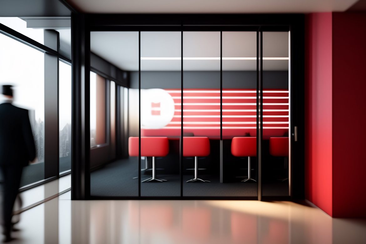 room-with-red-sign-that-says-logo